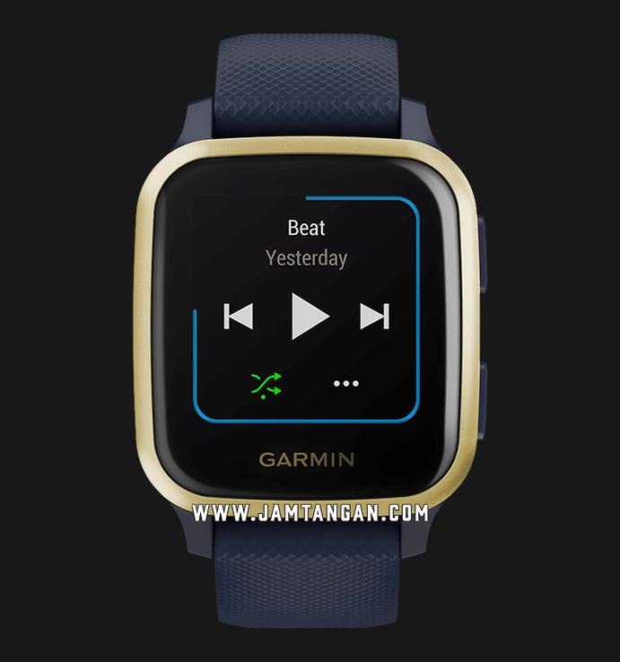 Garmin Venu Sq 010-02426-82 Smartwatch Music Edition Digital Dial Blue Navy  Rubber Strap