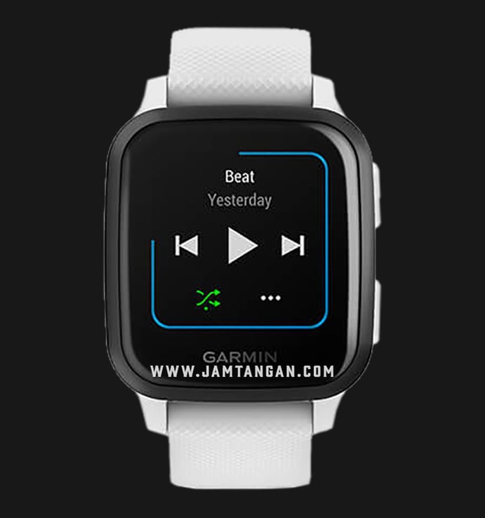 Garmin Venu Sq 010-02426-84 Smartwatch Music Edition Digital Dial White Rubber Strap