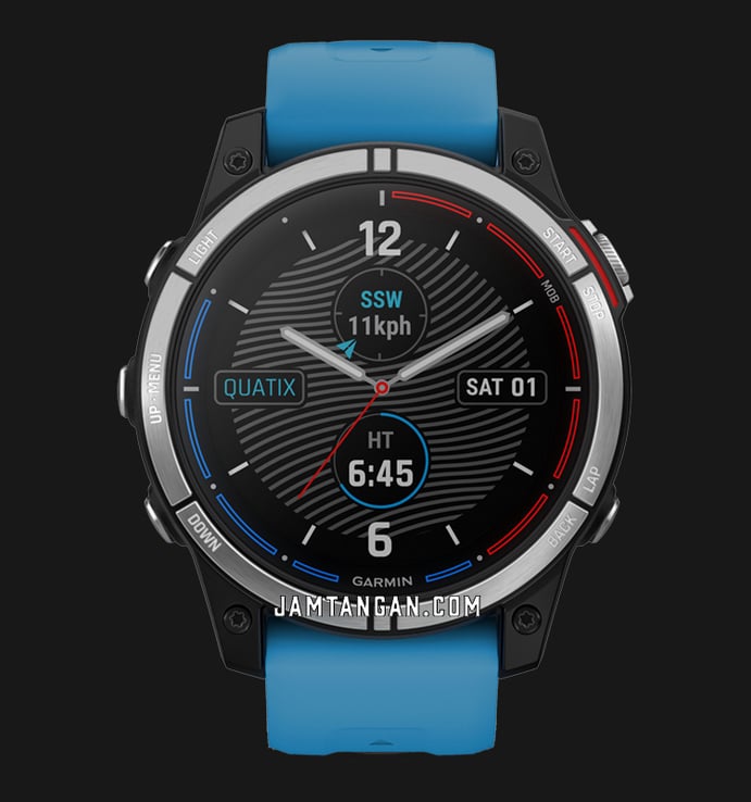 Garmin Quatix 7 010-02540-65 Smartwatch Digital Dial Blue Rubber Strap