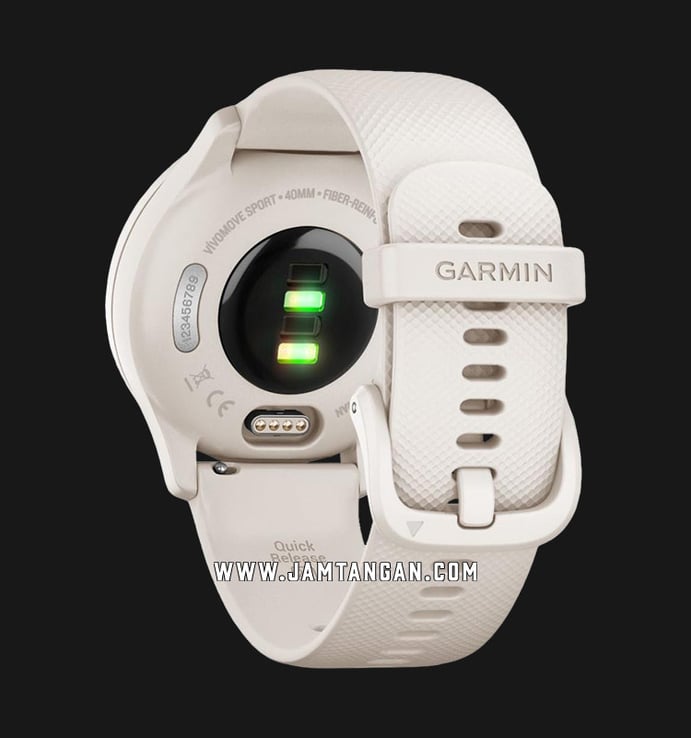 Garmin Vivomove Sport 010-02566-51 Smartwatch Digital Dial Ivory Silicone Strap