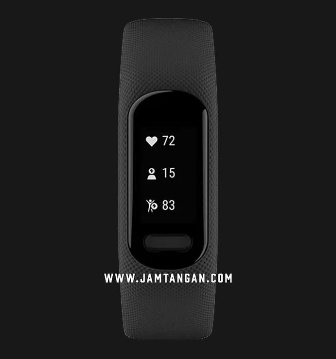 Garmin Vivosmart 5 010-02645-20 Smartwatch Small/Medium Fitness Digital Dial Black Silicone Strap
