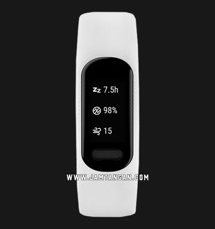 Garmin Vivosmart 5 010-02645-21 Smartwatch Small/Medium Fitness Digital Dial White Silicone Strap