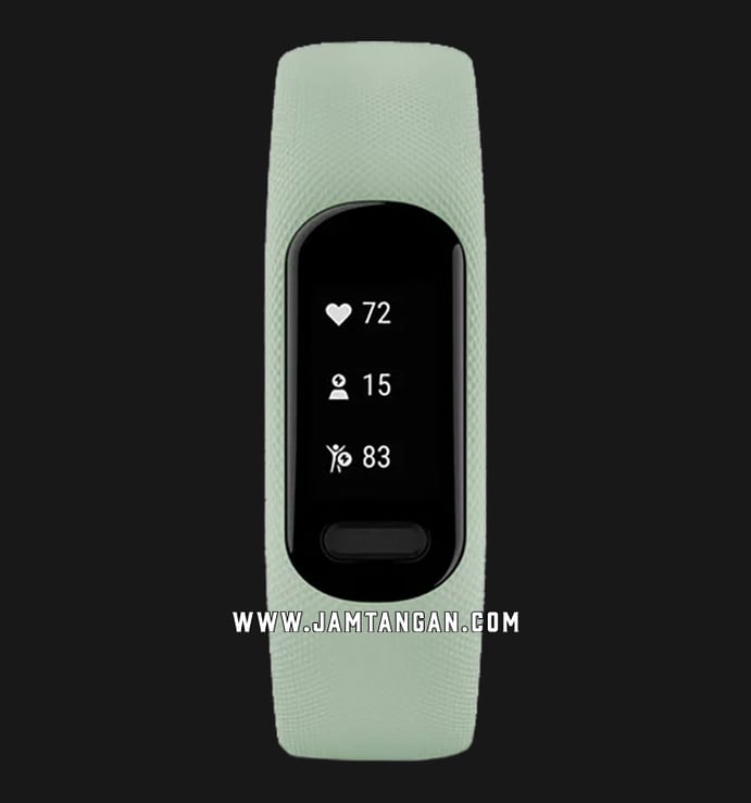 Garmin Vivosmart 5 010-02645-22 Smartwatch Small/Medium Fitness Digital Dial Mint Silicone Strap