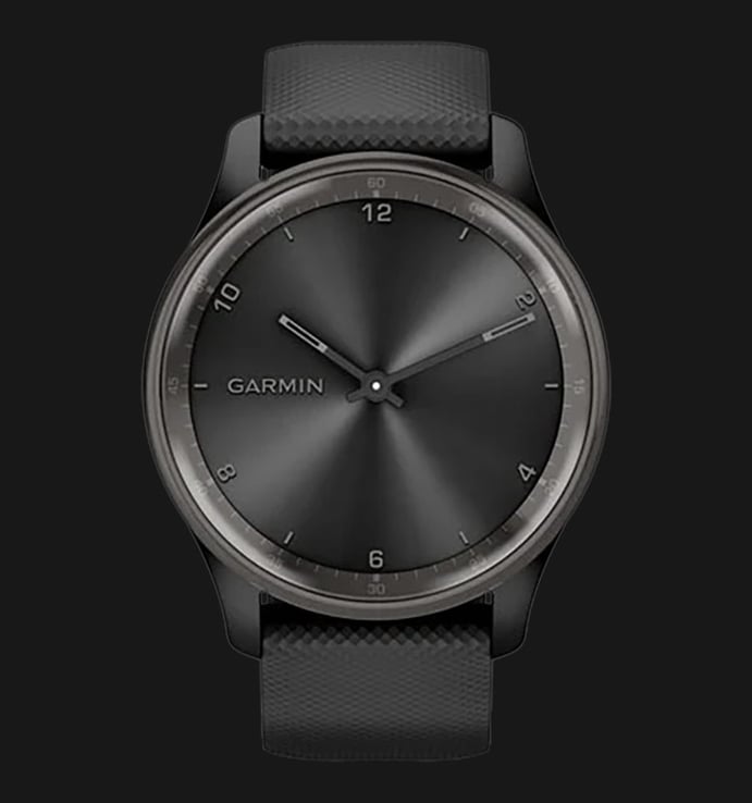 Garmin Vivomove Trend 010-02665-80 Smartwatch Slate Stainless Steel Bezel With Black Silicone Band