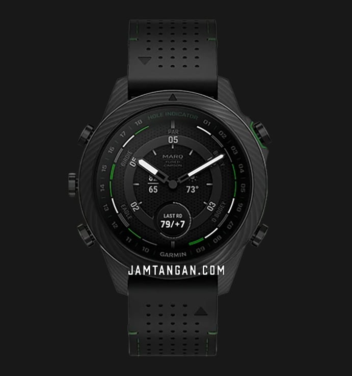 Garmin MARQ Golfer 010-02722-C3 Smartwatch Gen 2 Carbon Edition Black Leather With Rubber Strap