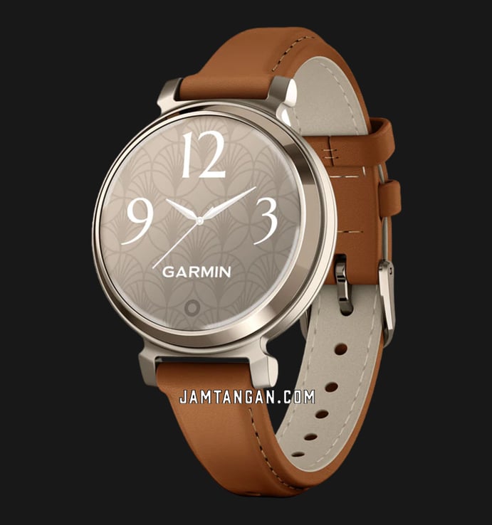 Garmin Lily 2 Classic 010-02839-60 Smartwatch Digital Dial Cream Gold with Tan Leather Strap