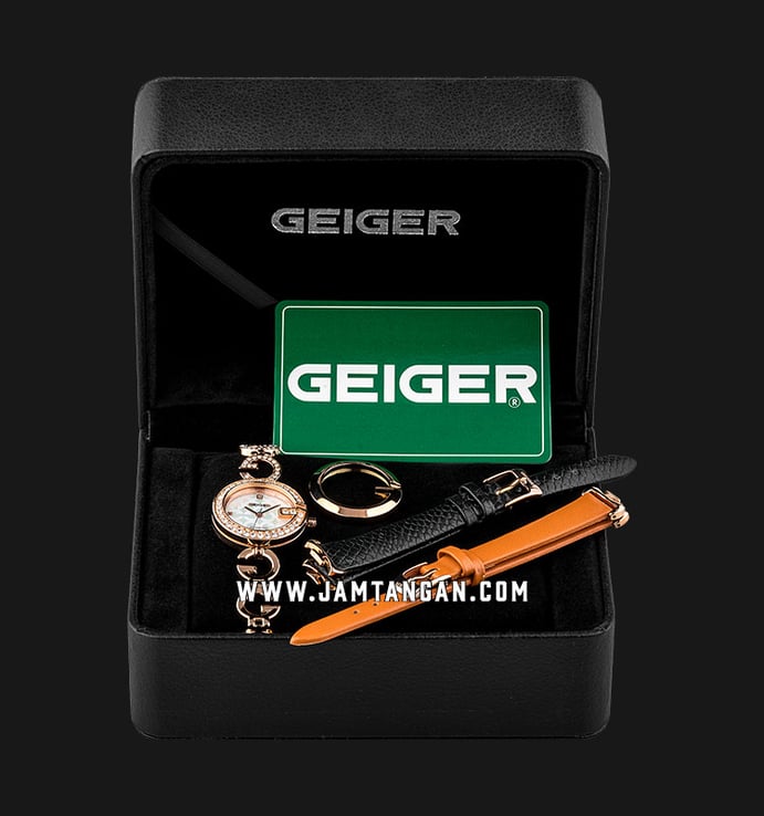 Geiger GE1145RG-SET Mother of Pearl Dial Rose Gold Stainless Steel Strap + Extra Strap and Bezel