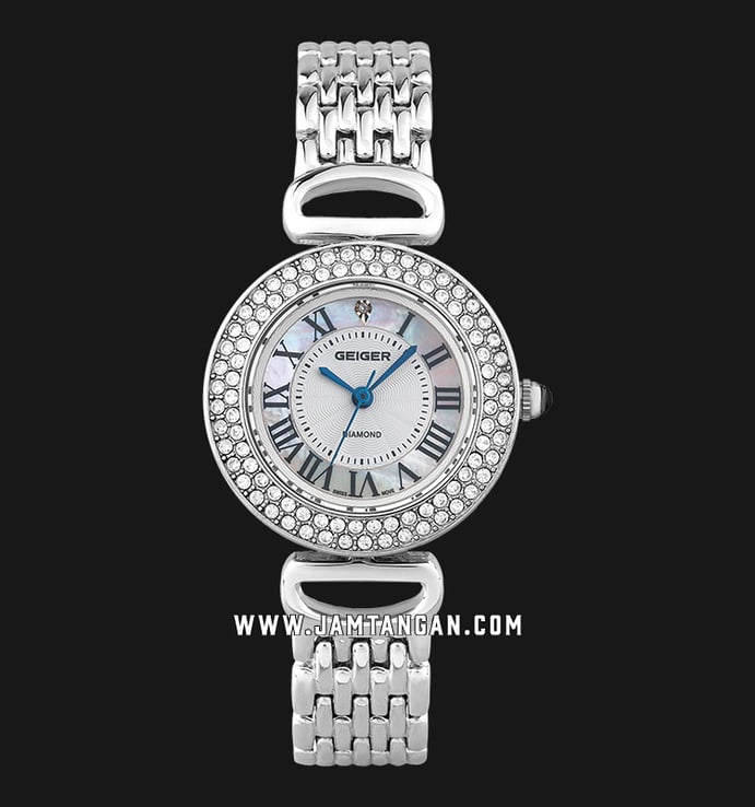 Geiger GE1154WT-SET Mother of Pearl Dial Stainless Steel Strap + Extra Strap and Bezel