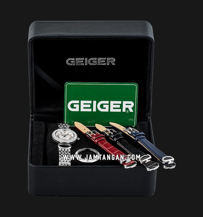 Geiger GE1154WT-SET Mother of Pearl Dial Stainless Steel Strap + Extra Strap and Bezel