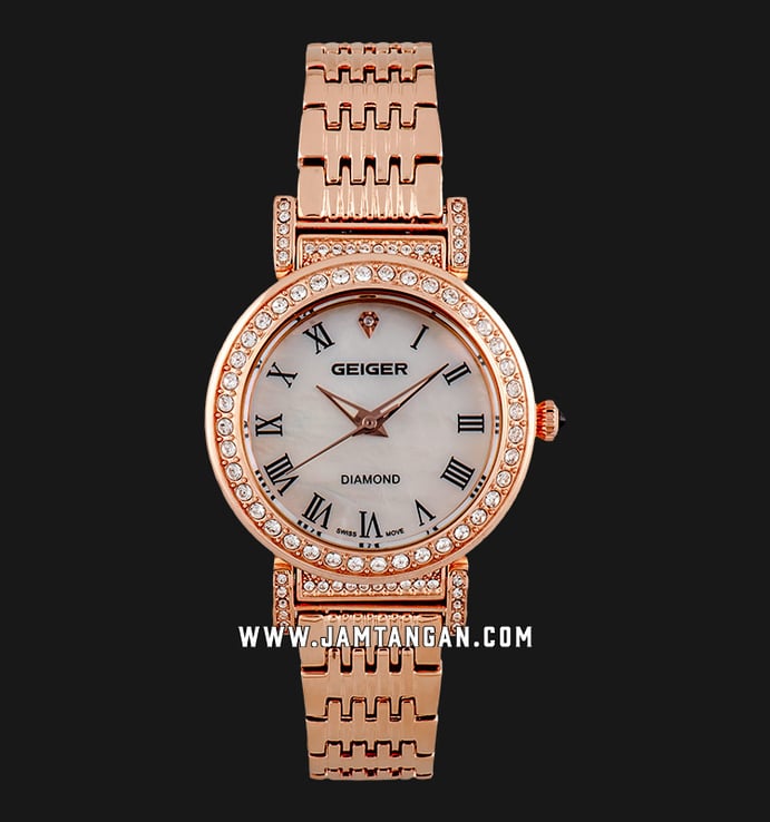 Geiger GE1169RG Mother of Pearl Dial Rose Gold Stainless Steel Strap