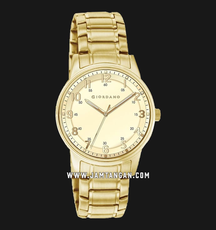 Giordano 1812-22 Men Champagne Dial Gold Stainless Steel Strap