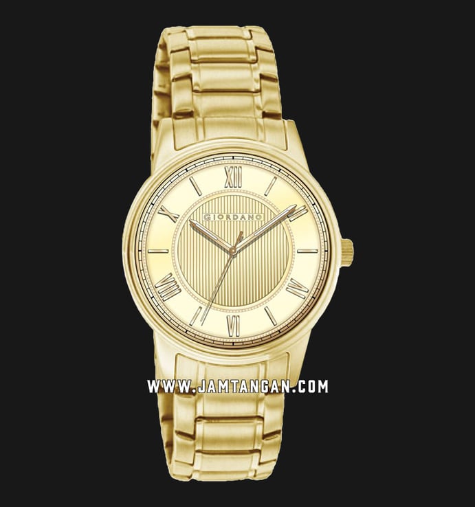 Giordano Classic 1813-22 Men Champagne Dial Gold Stainless Steel Strap