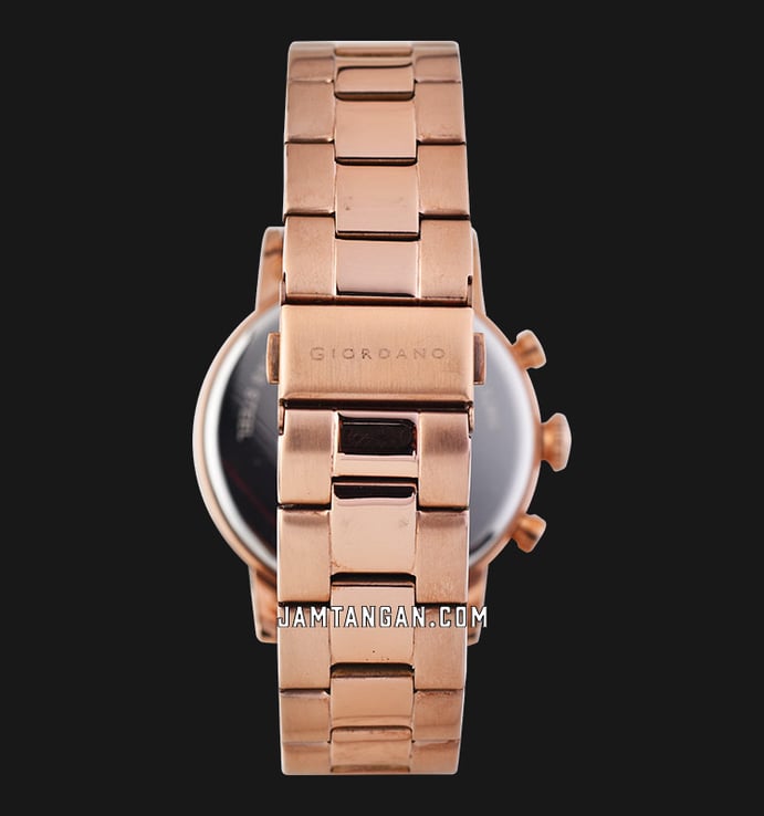Giordano Classic GD-1017-22 Men Black Dial Rose Gold Stainless Steel Strap