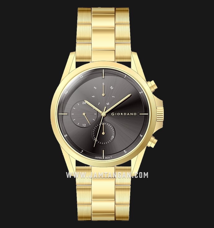 Giordano GD-1088-66 Grey Dial Gold Stainless Steel Strap 