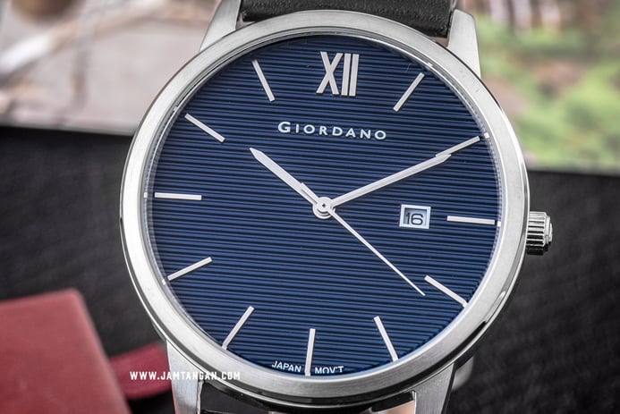 Giordano GD-1115-02 Blue Dial Black Leather Strap