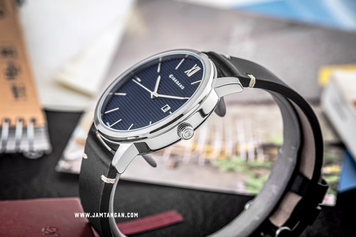 Giordano GD-1115-02 Blue Dial Black Leather Strap