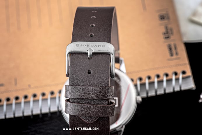 Giordano GD-1115-03 Grey Dial Brown Leather Strap