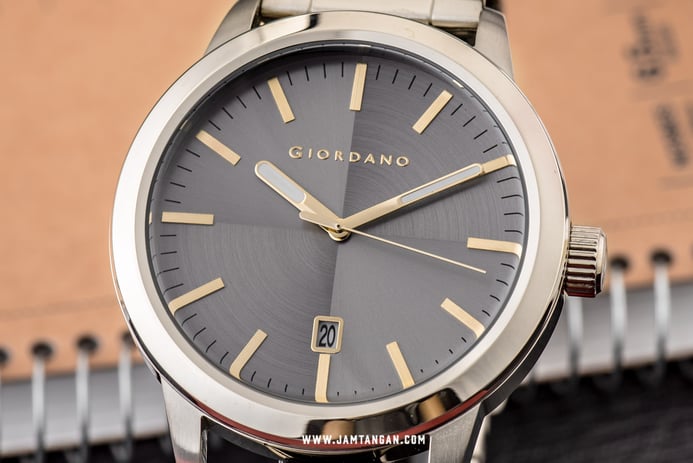 Giordano GD-1116-33 Grey Dial Light Gold Stainless Steel Strap