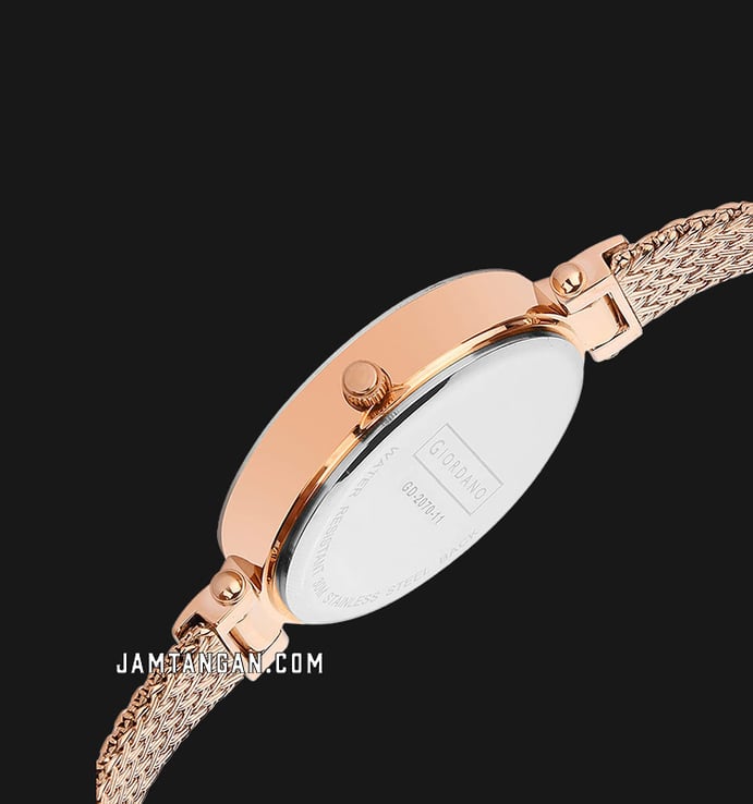 Giordano Classic GD-2070-11 Ladies White Dial Rose Gold Mesh Stainless Steel Strap