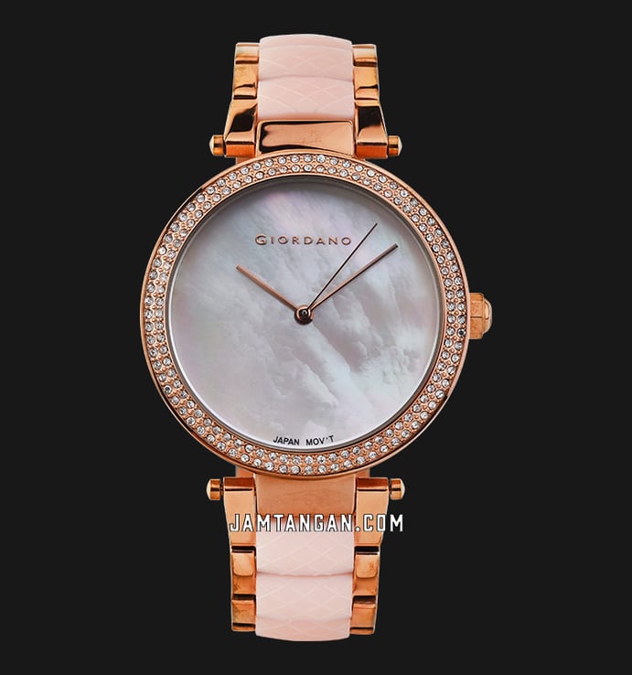Giordano Fashionista GD-2073-11 Ladies Mother Of Pearl Dial Stainless Steel With Ceramic Strap