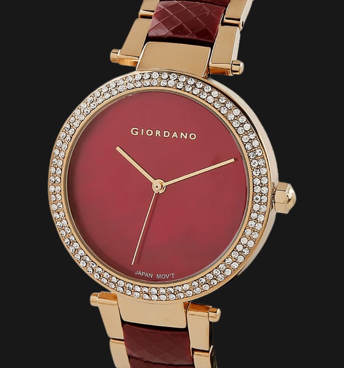 Giordano Fashionista GD-2073-33 Ladies Red Dial Dual Tone Stainless Steel