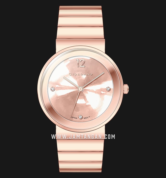 Giordano GD-2097-11 Rose Gold Dial Rose Gold Stainless Steel Strap