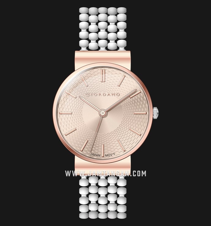 Giordano GD-2098-11 Rose Gold Dial Stainless Steel Strap