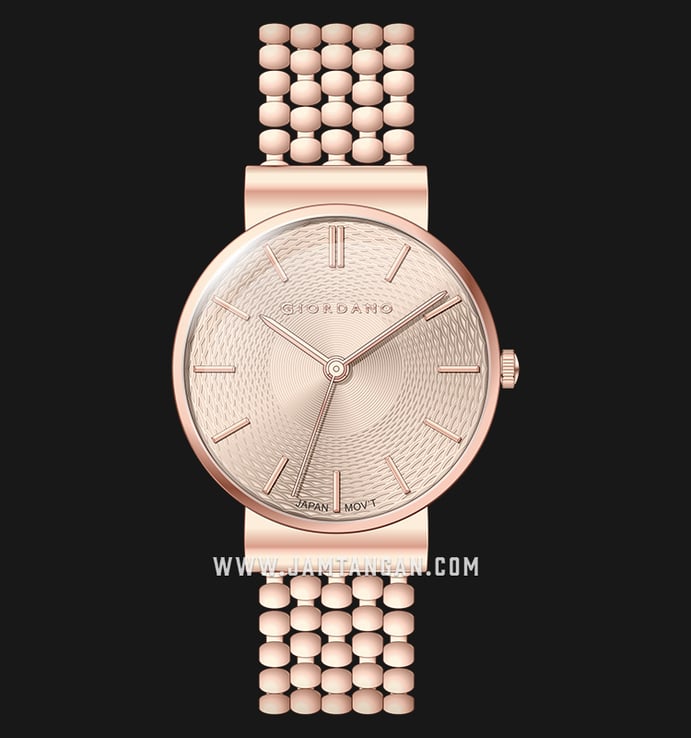 Giordano GD-2098-33 Rose Gold Dial Stainless Steel Strap