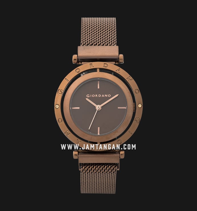 Giordano GD-2107-33 Brown Dial Brown Stainless Steel Strap