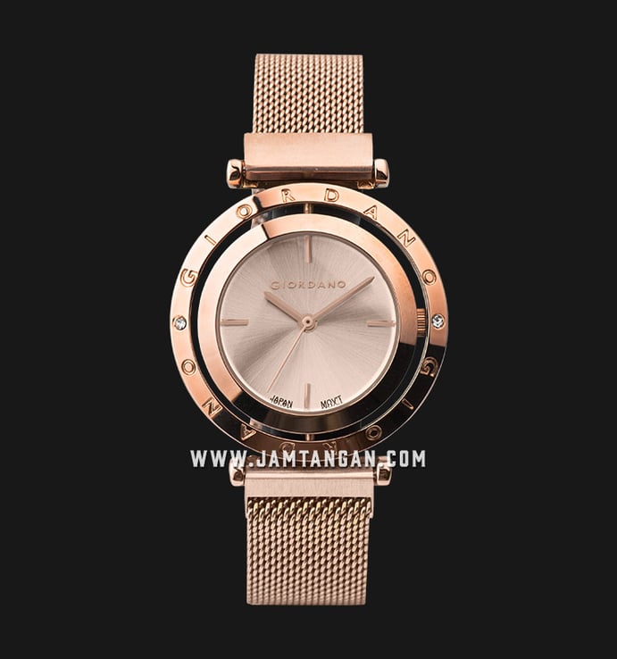 Giordano GD-2107-44 Rose Gold Dial Rose Gold Stainless Steel Strap