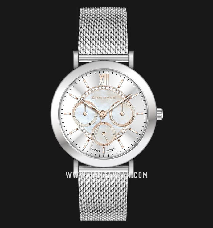 Giordano GD-2108-11 Silver Mother of Pearl Dial Stainless Steel Strap