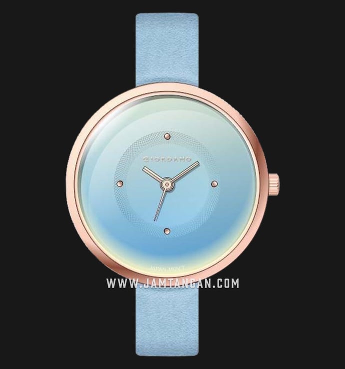Giordano GD-2117-03 Dual Tone Dial Blue Leather Strap