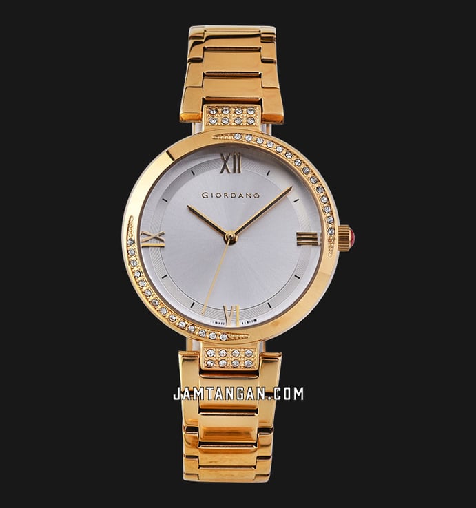 Giordano Eleganza GD-2128-33 Ladies Silver Dial Gold Stainless Steel Strap