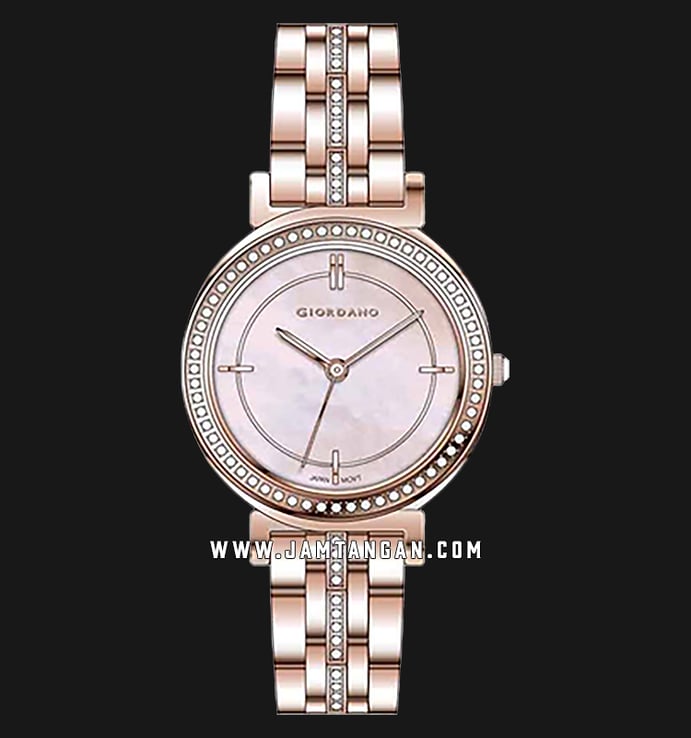 Giordano Eleganza GD-2135-44 Ladies Mother Of Pearl Dial Rose Gold Stainless Steel