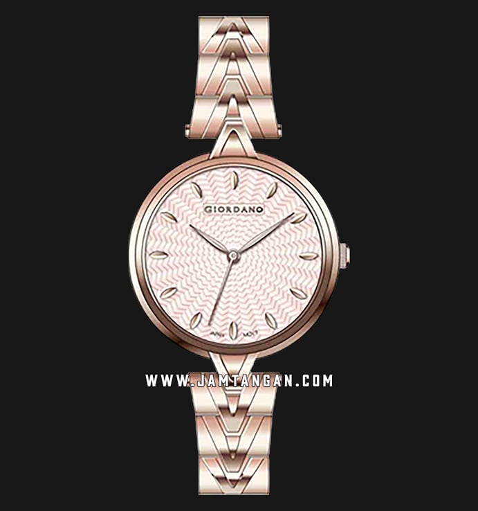 Giordano Fashionista GD-2139-33 Ladies Rose Gold Dial Rose Gold Stainless Steel Strap