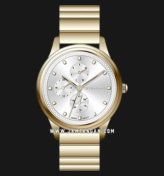 Giordano Fashionista GD-2141-22 Ladies Silver Dial Gold Stainless Steel Strap