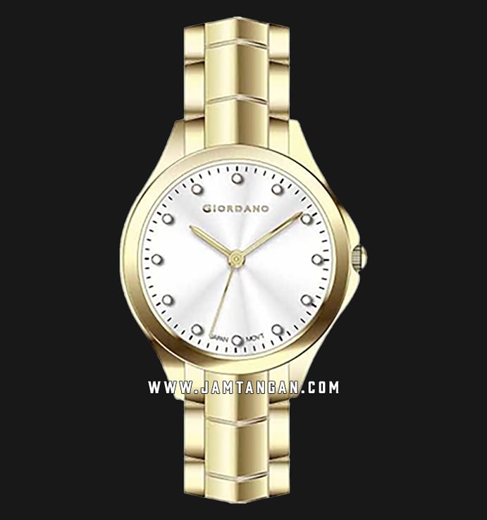 Giordano Fashionista GD-2142-55 ladies Silver Dial Gold Stainless Steel Strap