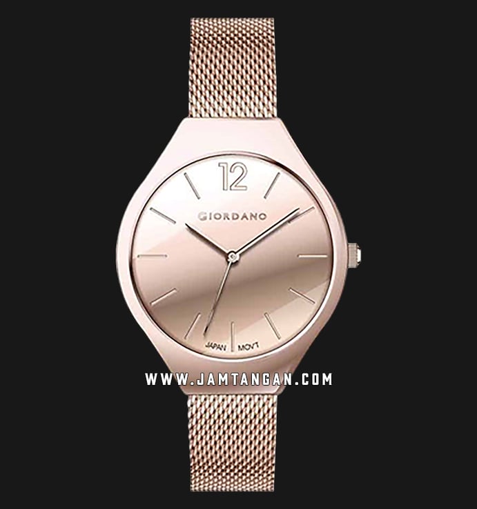 Giordano Fashionista GD-2150-33 Ladies Rose Gold Dial Rose Gold Mesh Strap