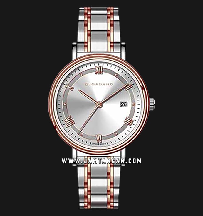 Giordano Eleganza GD-2154-44 Ladies Silver Dial Dual Tone Stainless Steel Strap