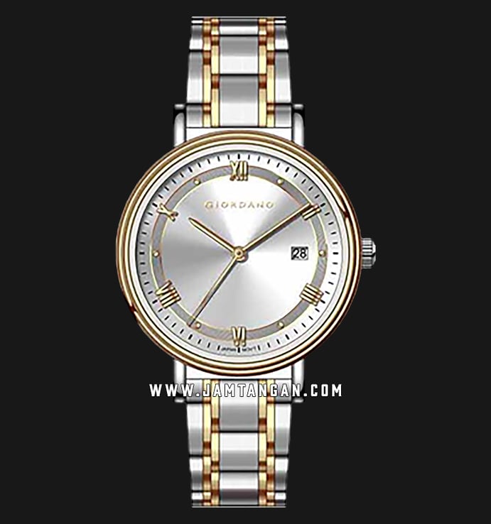 Giordano Eleganza GD-2154-55 Ladies Silver Dial Dual Tone Stainless Steel Strap