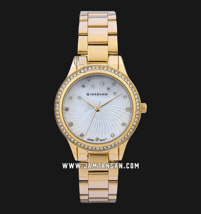 Giordano R4000-22 Ladies Mother Of Pearl Dial Gold Stainless Steel Strap