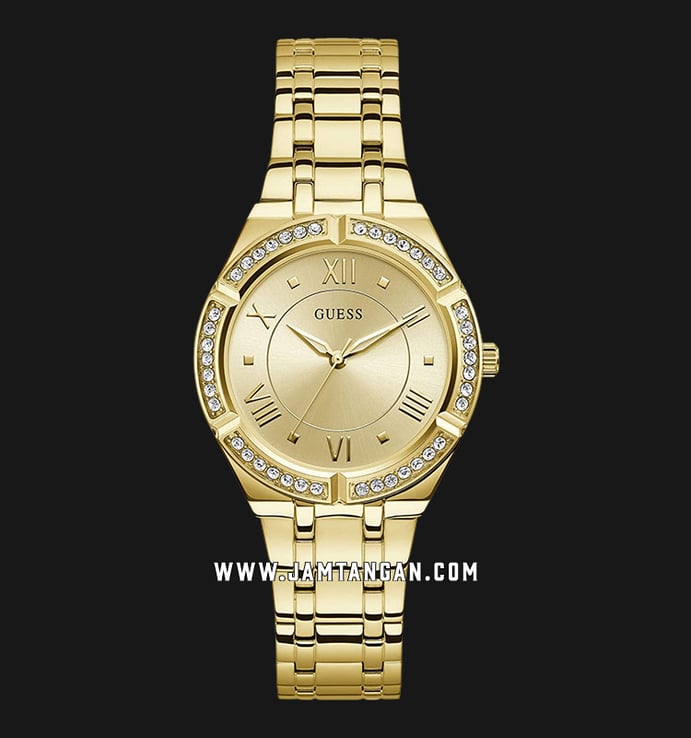 Guess Cosmo GW0033L2 Ladies Gold Dial Gold Tone Stainless Steel Strap