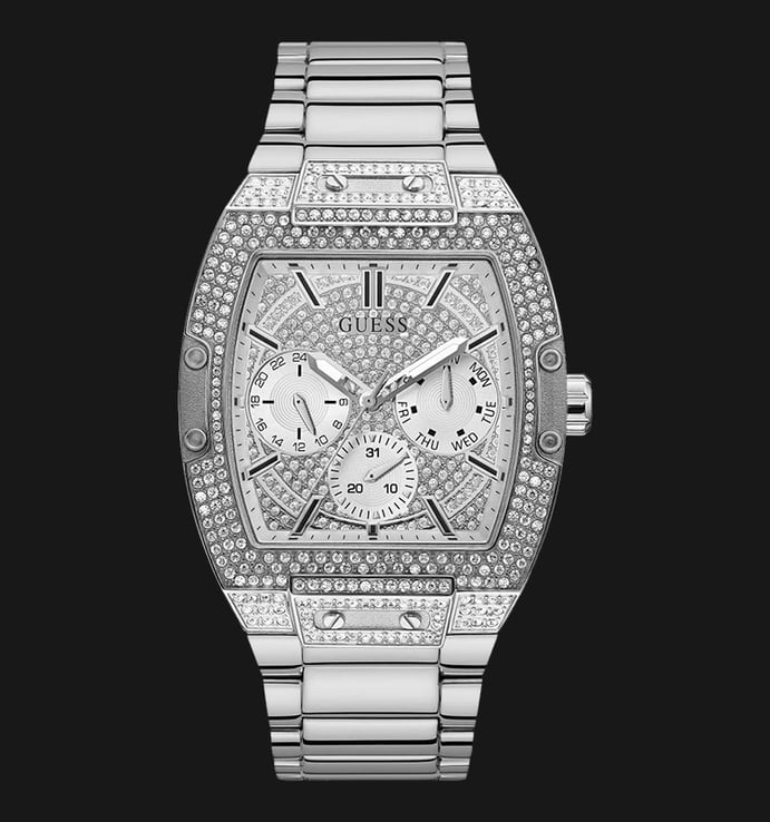 Guess Phoenix GW0094G1 Silver Sunray Dial Stainless Steel Strap