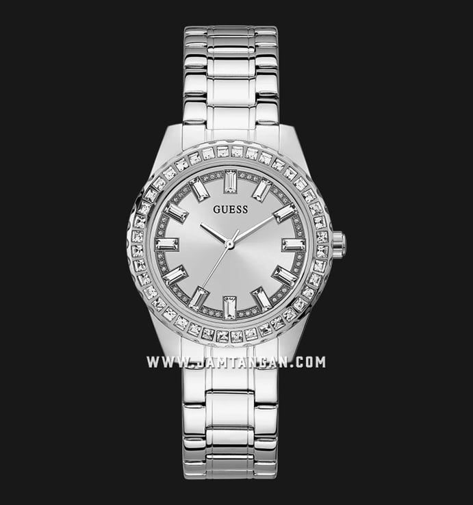 Guess Sparkler GW0111L1 Silver Sunray Dial Stainless Steel Strap