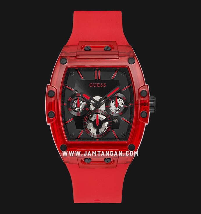 Guess Phoenix GW0203G5 Black Dial Red Silicone Strap