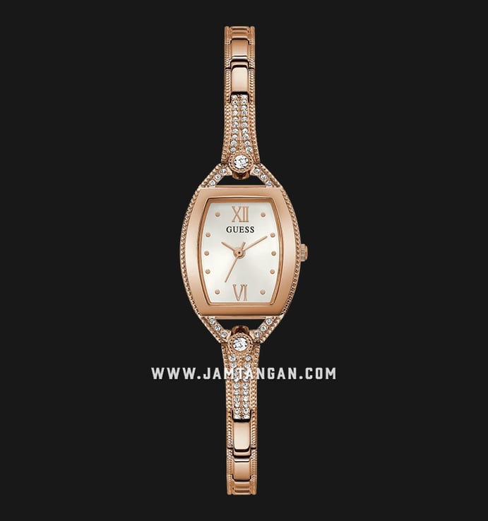 Guess Bella GW0249L3 White Sunray Dial Rose Gold Stainless Steel Strap
