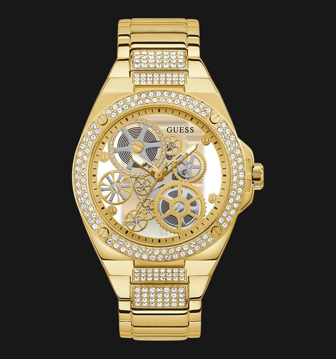 Guess Big Reveal GW0323G2 Gold Sunray Dial Gold Stainless Steel Strap