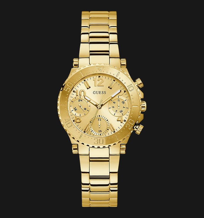 Guess Cosmic GW0465L1 Ladies Gold Dial Gold Stainless Steel Strap