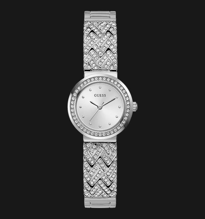 Guess Treasure GW0476L1 Ladies Silver Sunray Dial Stainless Steel Strap