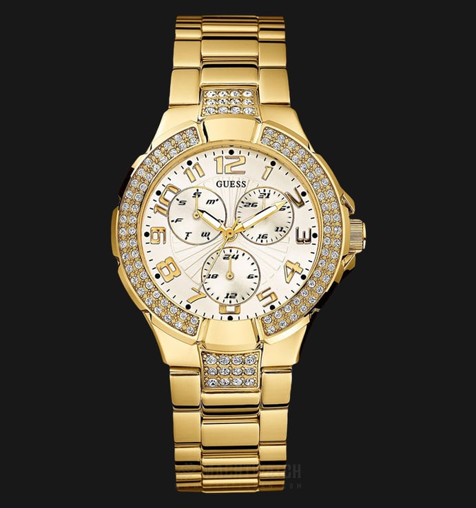 Guess L16540L1 Women Beige Dial Gold-tone Stainless Steel Watch